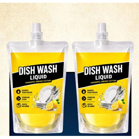 Generic Pack of 2 Kitchen Cleaning Dishwash Liquid Pouches 200 ML
