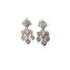 Generic Women's Brass Silver Plated Drop Earrings (Pink) Generic Women's Brass Silver Plated Drop Earrings (Pink)