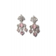 Generic Women's Brass Silver Plated Drop Earrings (Pink)