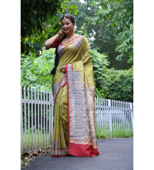 Generic Women's Faux_Tussar_Silk Printed Saree With Unstitched Blouse 5.5Mtr (Mustard) Generic Women's Faux_Tussar_Silk Printed Saree With Unstitched Blouse 5.5Mtr (Mustard)