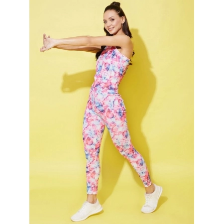 Generic Women's Polyester Lycra Printed Sleeveless Active Wear (Multicolor) Generic Women's Polyester Lycra Printed Sleeveless Active Wear (Multicolor)