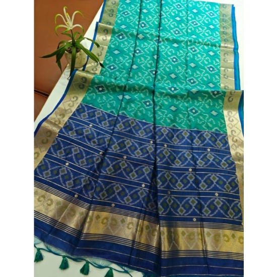 Generic Women's Raw Silk Ikkat Saree With Unstitched Blouse 5.5Mtr (Sky Blue) Generic Women's Raw Silk Ikkat Saree With Unstitched Blouse 5.5Mtr (Sky Blue)