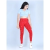 Generic Girl's Cotton Lycra Printed Elasticated Leggings (Red) Generic Girl's Cotton Lycra Printed Elasticated Leggings (Red)