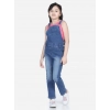 Generic Girl's Denim Washed Buttoned Dungaree (Blue) Generic Girl's Denim Washed Buttoned Dungaree (Blue)