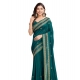 Generic Women's Vichitra Silk Embroidery Work Saree With Unstitched Blouse 5.5Mtr (Rama)
