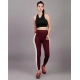 Generic Women's Polyester Solid Ankle length High Waisted Tights (Maroon)