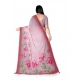 Generic Women's Georgette Floral Printed Saree With Unstitched Blouse 5.5Mtr (Rose Pink)