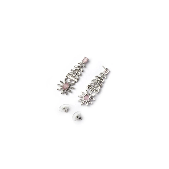 Generic Women's Brass Silver Plated Necklace set (Pink) Generic Women's Brass Silver Plated Necklace set (Pink)