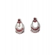 Generic Women's Brass Silver Plated Chandbali Earrings (Red) Generic Women's Brass Silver Plated Chandbali Earrings (Red)
