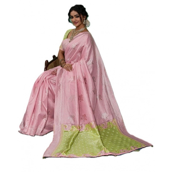 Generic Women's Linen Cotton Printed Saree With Unstitched Blouse 5.5Mtr (Pink) Generic Women's Linen Cotton Printed Saree With Unstitched Blouse 5.5Mtr (Pink)