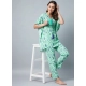Generic Women's Rayon Floral Kaftan Sleeve Night Suit (Green - Blue) Generic Women's Rayon Floral Kaftan Sleeve Night Suit (Green - Blue)