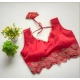 Generic Women's Silk Embroidered Sweetheart Neck Sleeveless Readymade Padded Blouse (Red, Size 38)
