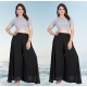 Generic Women's Pack of 2 Georgette Solid High Rise Wide Leg Flared Palazzos with Elastic Waist (Black) Generic Women's Pack of 2 Georgette Solid High Rise Wide Leg Flared Palazzos with Elastic Waist (Black)