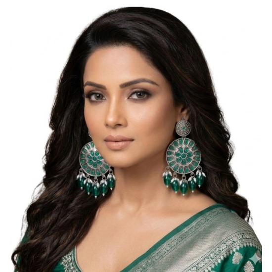 Generic Women's Zinc Alloy Gold Plated Chandbali Earrings (Multicolor) Generic Women's Zinc Alloy Gold Plated Chandbali Earrings (Multicolor)