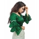 Generic Women's Organza Solid V Neck Layered Ruffle Sleeve Readymade Blouse (Green Free Size , up to 38–40 Bust)-PID65850 Generic Women's Organza Solid V Neck Layered Ruffle Sleeve Readymade Blouse (Green Free Size , up to 38–40 Bust)-PID65850
