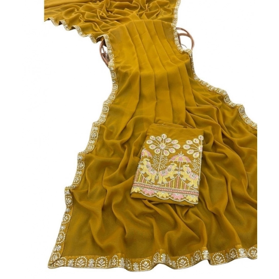 Generic Women's Art Silk Embroidered Saree With Unstitched Blouse 5.5Mtr (Yellow) Generic Women's Art Silk Embroidered Saree With Unstitched Blouse 5.5Mtr (Yellow)