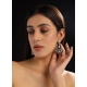 Generic Women's Brass Silver Plated Chandbali Earrings (Multicolor) Generic Women's Brass Silver Plated Chandbali Earrings (Multicolor)