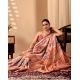 Generic Women's Faux_Silk Printed Saree With Unstitched Blouse 5.5Mtr (Peach)