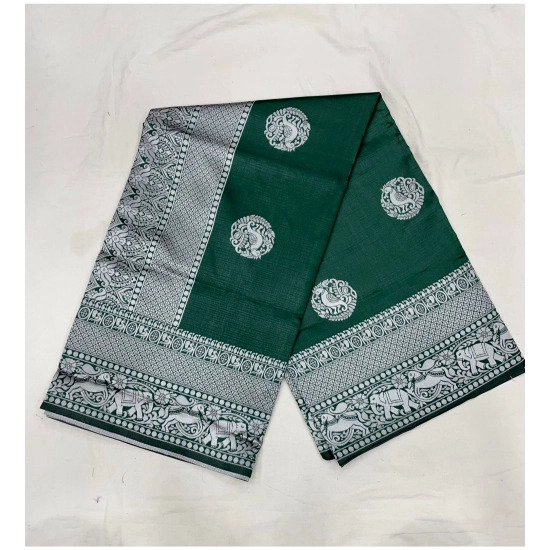 Generic Women's Soft Litchi Silk Jacquard Work Saree With Unstitched Blouse 5.5Mtr (Green) Generic Women's Soft Litchi Silk Jacquard Work Saree With Unstitched Blouse 5.5Mtr (Green)