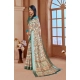 Generic Women's Printed Cotton Linen Saree withPrinted  Saree With Unstitched Blouse (Green, 5-6Mtrs)