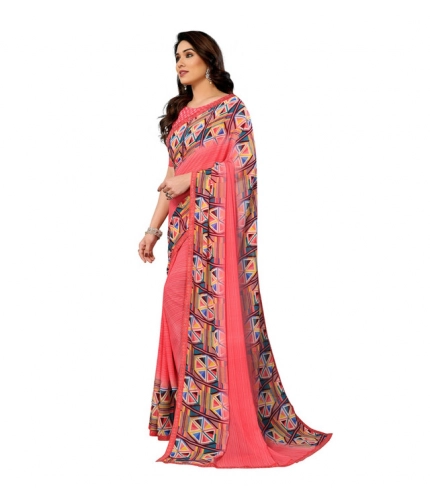 Generic Women's Georgette Printed Saree With Unstitched Blouse 5.5Mtr (Pink) Generic Women's Georgette Printed Saree With Unstitched Blouse 5.5Mtr (Pink)