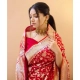 Generic Women's Soft Litchi Silk Jacquard Work Saree With Unstitched Blouse 5.5Mtr (Red) Generic Women's Soft Litchi Silk Jacquard Work Saree With Unstitched Blouse 5.5Mtr (Red)