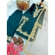 Generic Women's Silk Embroidered 3/4th Sleeve Round Kurti With Palazzo Pant and Dupatta Set (Teal) Generic Women's Silk Embroidered 3/4th Sleeve Round Kurti With Palazzo Pant and Dupatta Set (Teal)