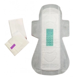 Generic Pack of_12 Pcs Cotton Green wave Anion Sanitary Pads with Wings (White)