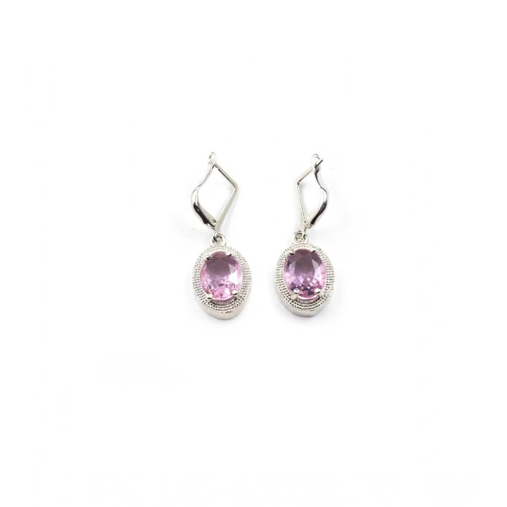 Generic Women's Brass Silver Plated Pendant Set (Pink) Generic Women's Brass Silver Plated Pendant Set (Pink)