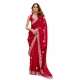 Generic Women's Faux Shimmer Geometric Ready to wear Saree With Unstitched Blouse 5.5Mtr (Red) Generic Women's Faux Shimmer Geometric Ready to wear Saree With Unstitched Blouse 5.5Mtr (Red)
