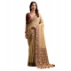 Generic Women's Blended_Cotton Woven Saree With Unstitched Blouse 5.5Mtr (Light_Beige)
