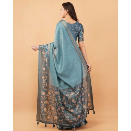 Generic Women's Polyester Printed Saree With Unstitched Blouse 5.5 Mtr (Blue) Generic Women's Polyester Printed Saree With Unstitched Blouse 5.5 Mtr (Blue)