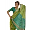 Generic Women's Silk_Blend Ethnic Ikat Pattern Saree With Unstitched Blouse 5.5Mtr (Light_Green)