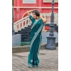 Generic Women's Faux Shimmer Floral Embroidery Ready to wear Saree With Unstitched Blouse 5.5Mtr (Teal) Generic Women's Faux Shimmer Floral Embroidery Ready to wear Saree With Unstitched Blouse 5.5Mtr (Teal)