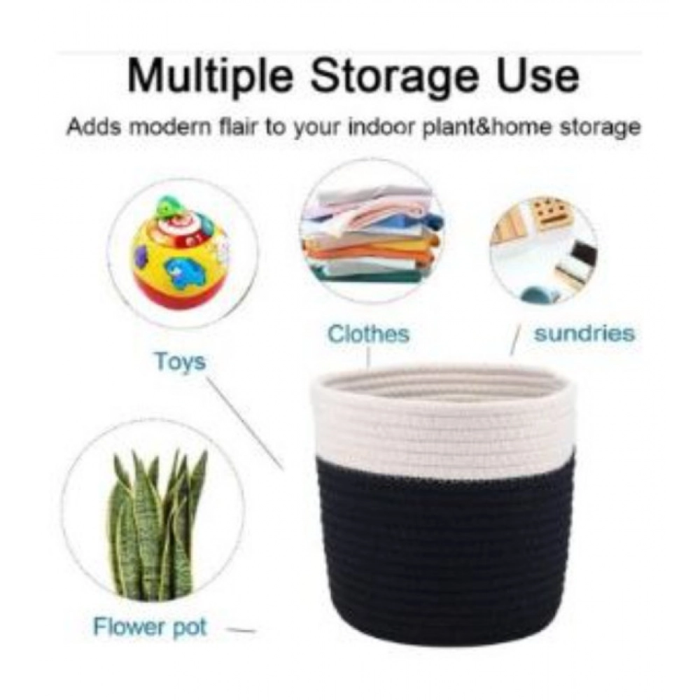 Generic Cotton Flower Pot With Out Lid (White-Black) Generic Cotton Flower Pot With Out Lid (White-Black)