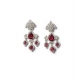 Generic Women's Brass Silver Plated Drop Earrings (Red) Generic Women's Brass Silver Plated Drop Earrings (Red)