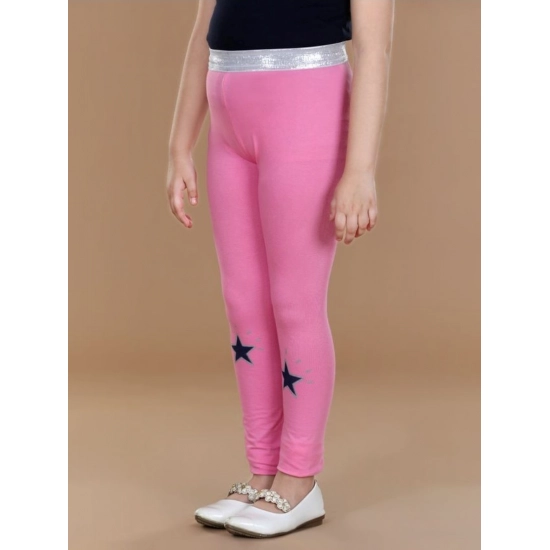 Generic Girl's Cotton Lycra Star Print Elasticated Leggings (Pink) Generic Girl's Cotton Lycra Star Print Elasticated Leggings (Pink)