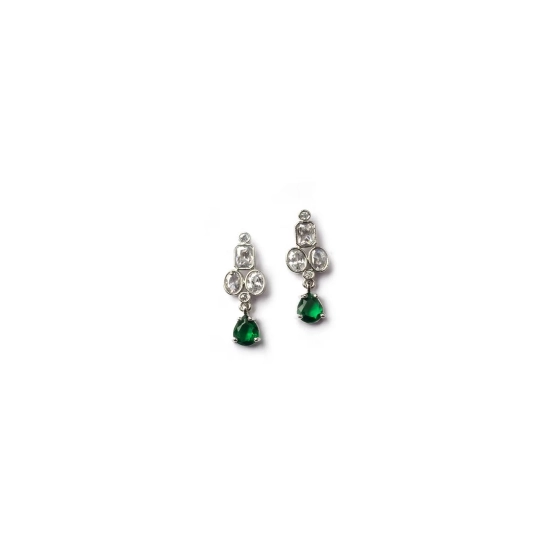 Generic Women's Brass Silver Plated Necklace set (Green) Generic Women's Brass Silver Plated Necklace set (Green)