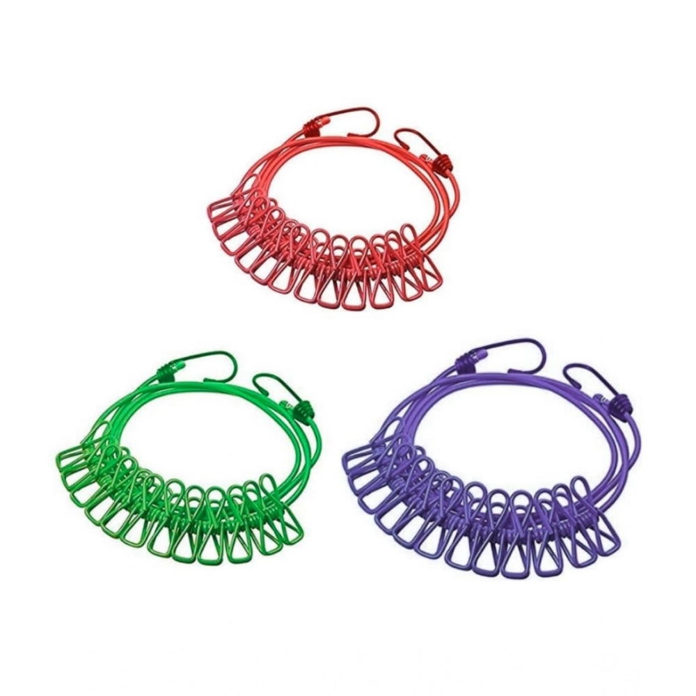 Generic Pack of 3 Nylon Cloth Drying Rope (Multicolor)