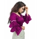 Generic Women's Organza Solid V Neck Layered Ruffle Sleeve Readymade Blouse (Magenta Free Size , up to 38–40 Bust)-PID65853 Generic Women's Organza Solid V Neck Layered Ruffle Sleeve Readymade Blouse (Magenta Free Size , up to 38–40 Bust)-PID65853