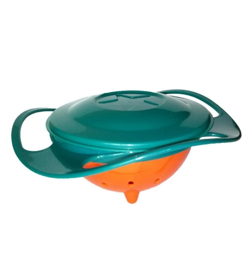 Generic Pack Of 2_Gyro Bowl – Spill-Proof Rotating Fun Bowl for Kids (Color: Assorted )
