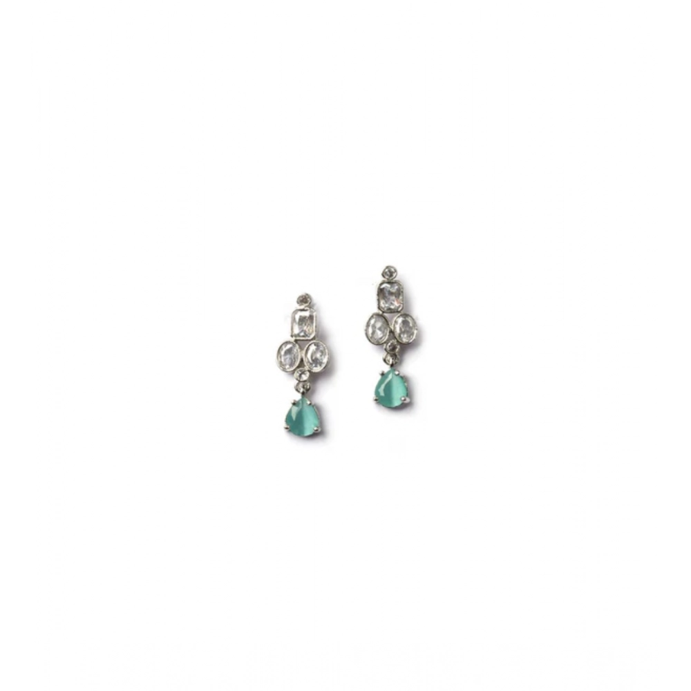 Generic Women's Brass Silver Plated Necklace set (Turquoise) Generic Women's Brass Silver Plated Necklace set (Turquoise)