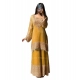 Generic Women's Silk Embroidered 3/4th Sleeve Round Kurti With Sharara Pant and Dupatta Set (Yellow) Generic Women's Silk Embroidered 3/4th Sleeve Round Kurti With Sharara Pant and Dupatta Set (Yellow)