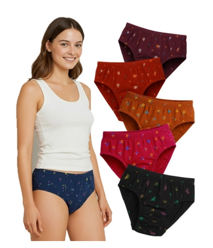 Generic Pack of_6 Women's Cotton Printed Hipster Panty (Multicolor)