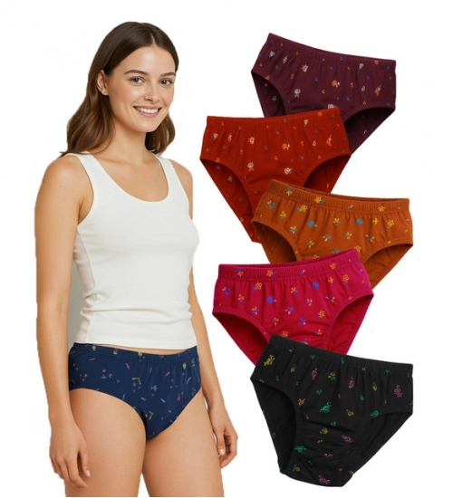 Generic Pack of_6 Women's Cotton Printed Hipster Panty (Multicolor)