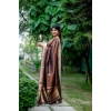 Generic Women's Faux_Banarasi Lining Pattern Saree With Unstitched Blouse 5.5Mtr (Light_Brown)