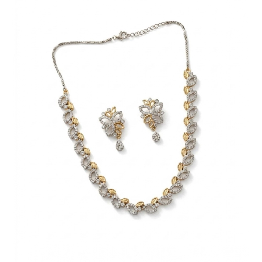 Generic Women's Brass Silver Plated Necklace set (Silver) Generic Women's Brass Silver Plated Necklace set (Silver)