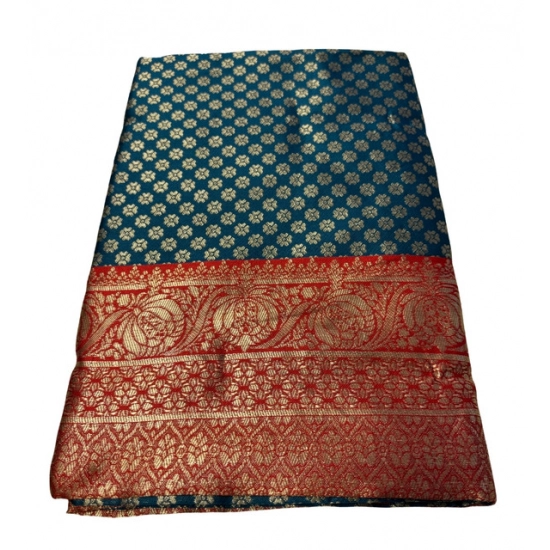 Generic Women's Jacquard Printed Saree With Unstitched Blouse 5.5Mtr (Teal) Generic Women's Jacquard Printed Saree With Unstitched Blouse 5.5Mtr (Teal)