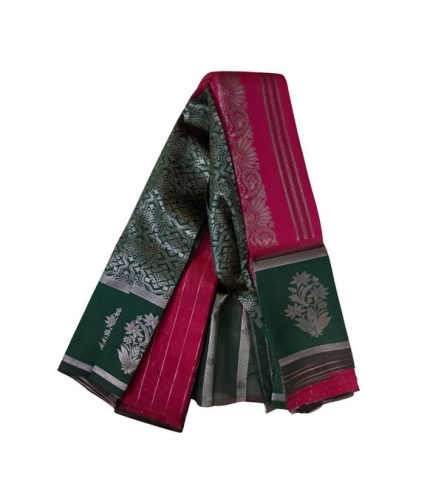 Generic Women's Soft Silk Wooven Saree With Unstitched Blouse 5.5Mtr (Red)