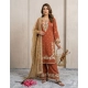 Generic Women's Silk Embroidered 3/4th Sleeve Round Kurti With Palazzo Pant and Dupatta Set (Orange) Generic Women's Silk Embroidered 3/4th Sleeve Round Kurti With Palazzo Pant and Dupatta Set (Orange)